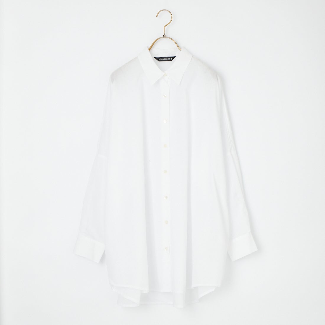 mizuiro ind [ミズイロインド] T/Cシアーワイドシャツ [1-230162] 11 OFF WHI