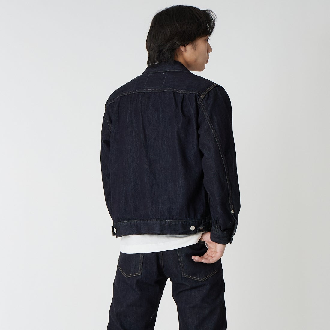 MOMOTARO JEANS [モモタロウ ジーンズ] 002 11ozデニムジャケット [MXGJ1008] ID &&モデル身長：179cm 着用サイズ：S&&