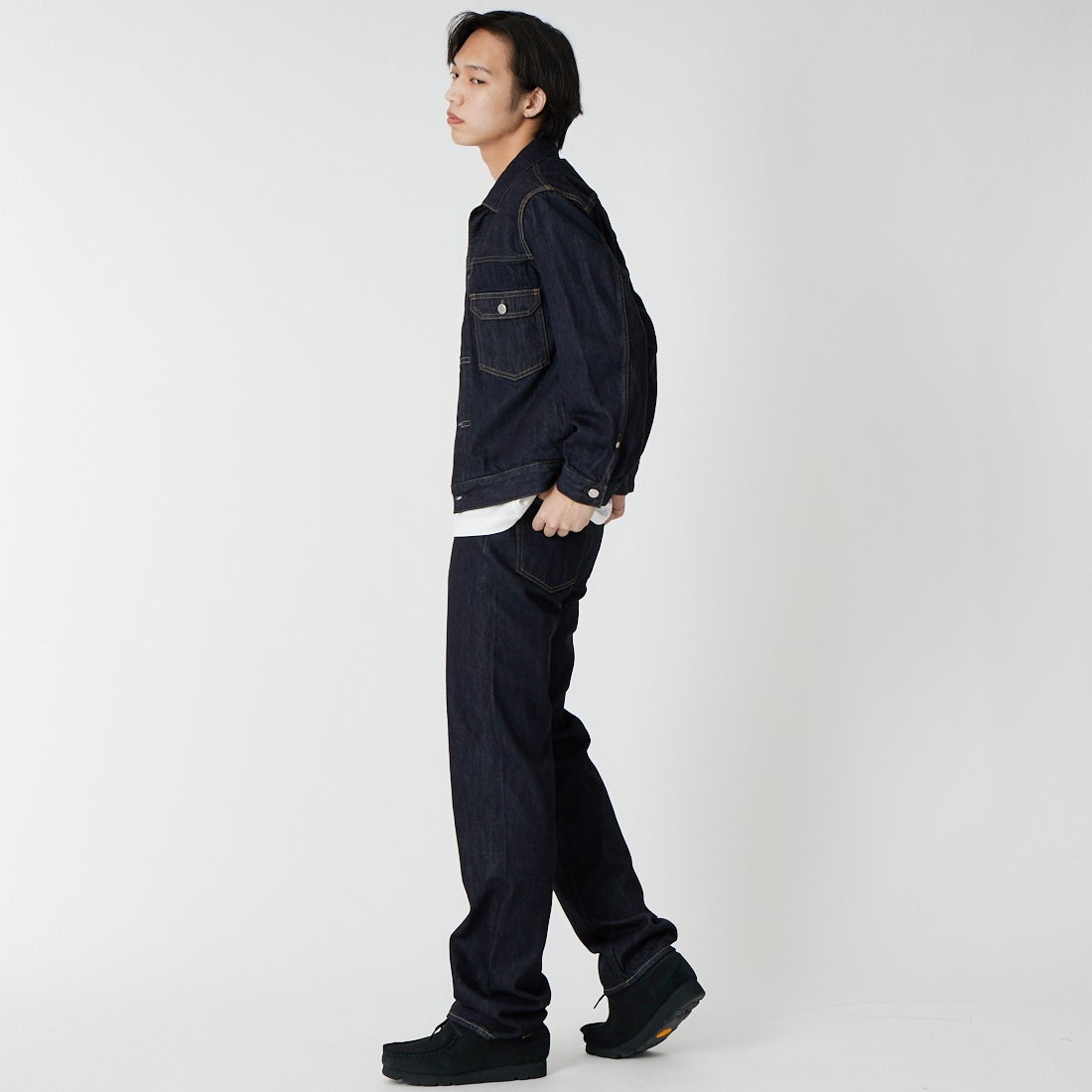 MOMOTARO JEANS [モモタロウ ジーンズ] 002 11ozデニムジャケット [MXGJ1008] ID &&モデル身長：179cm 着用サイズ：S&&