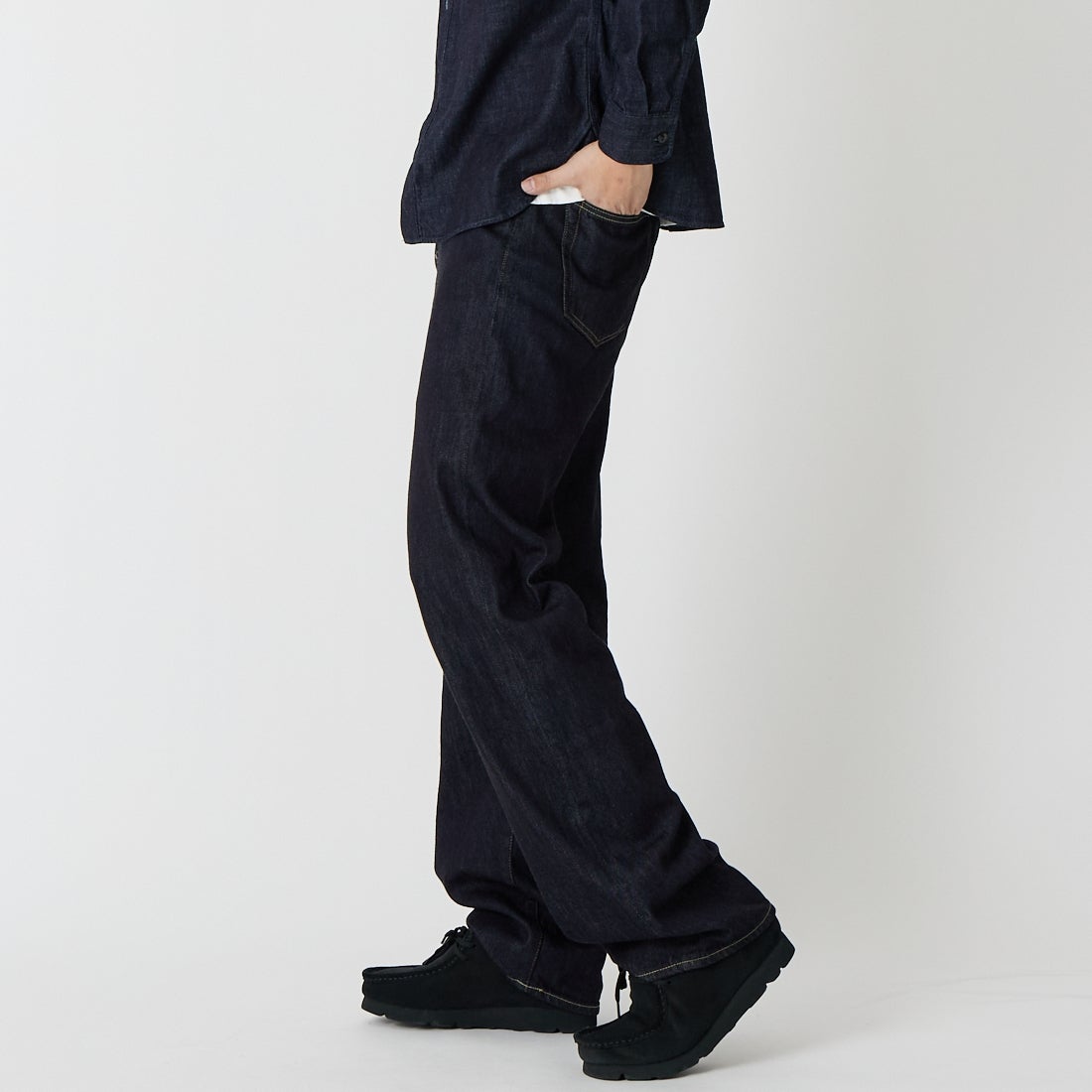 MOMOTARO JEANS [モモタロウ ジーンズ] 400 11ozワイドデニムパンツ [MXJE1506] ID &&モデル身長：179cm 着用サイズ：28&&