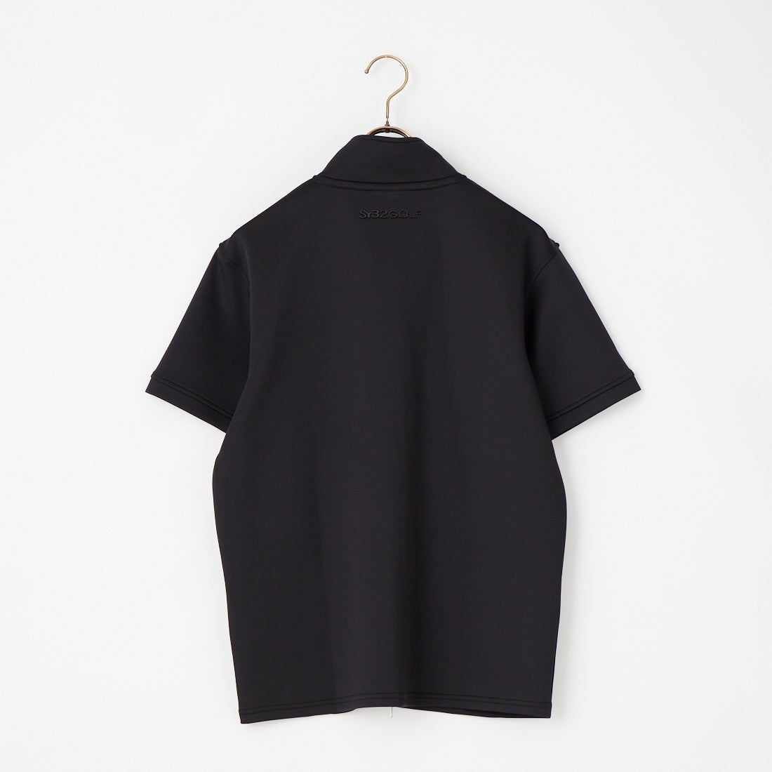 SY32 GOLF [エスワイサーティトゥ ゴルフ] ダブルニットハーフスリーブジップシャツ [SYG-26S1-08] BLACK