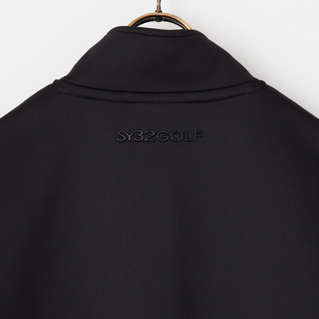 SY32 GOLF [エスワイサーティトゥ ゴルフ] ダブルニットハーフスリーブジップシャツ [SYG-26S1-08] BLACK