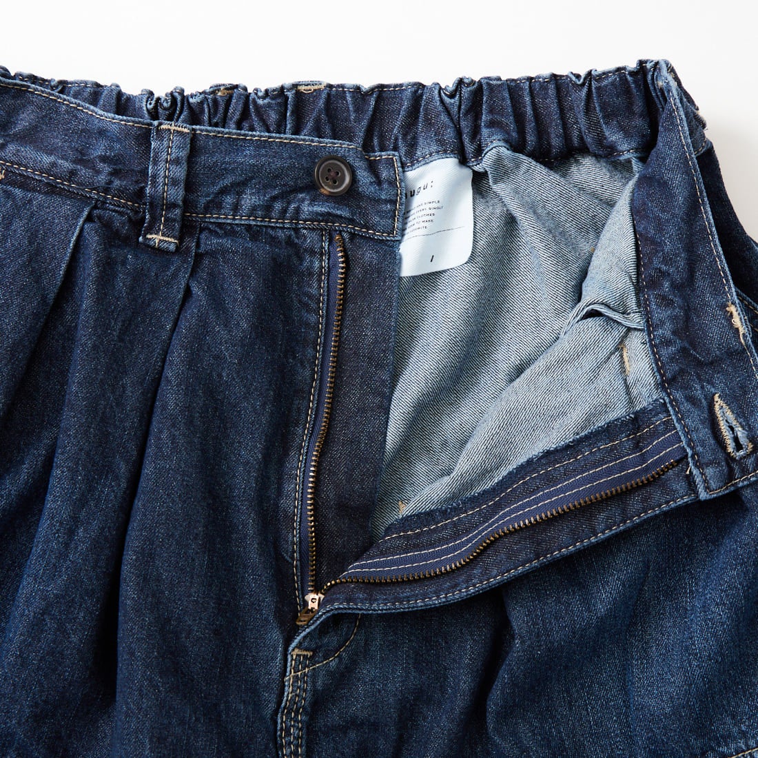 tumugu: [ツムグ] 9ozデニム/ヒッコリーストライプ フル丈パンツ [TB26110] 795 INDIGO