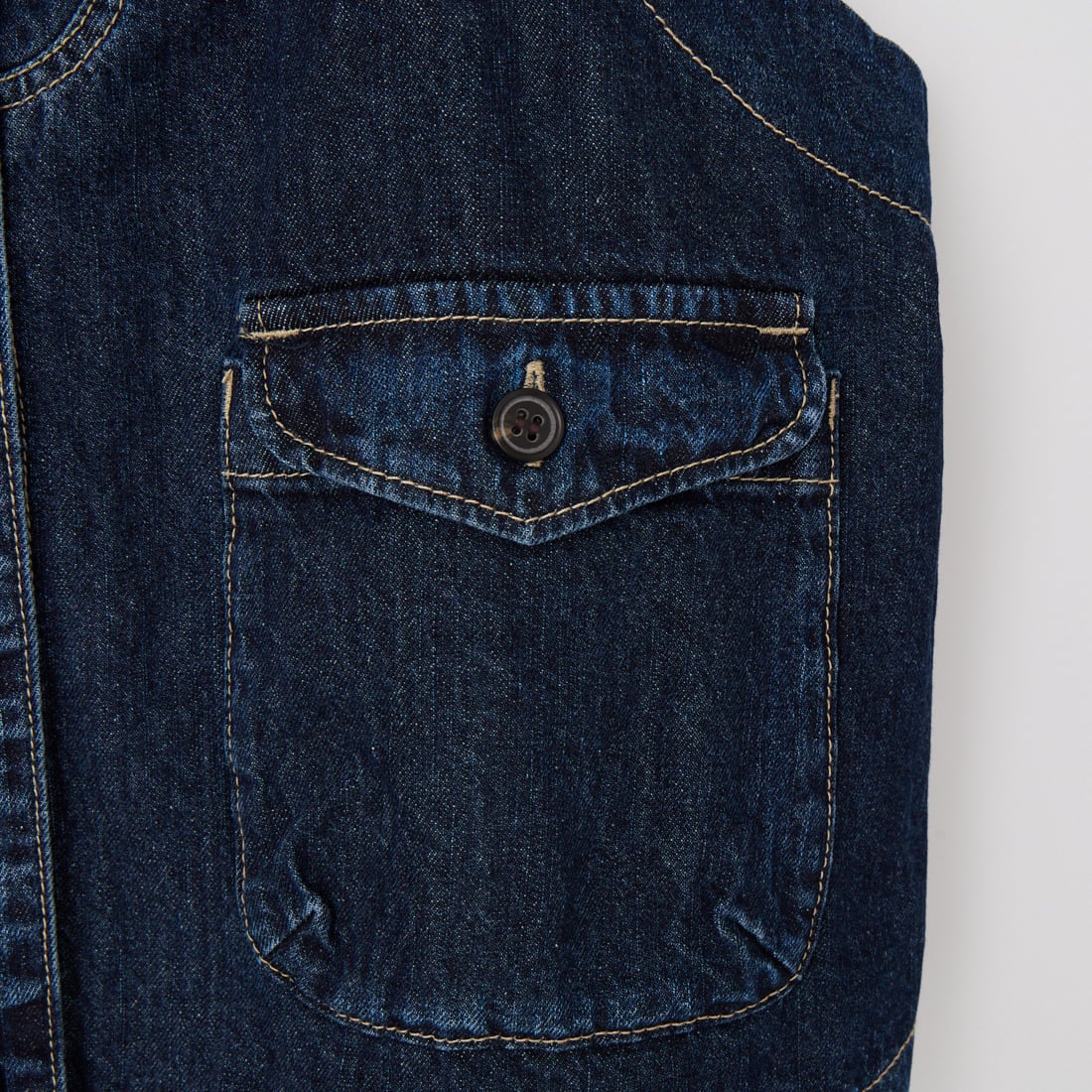 tumugu: [ツムグ] 9ozデニム/ヒッコリーストライプ 2WAYベスト [TB26107] 795 INDIGO