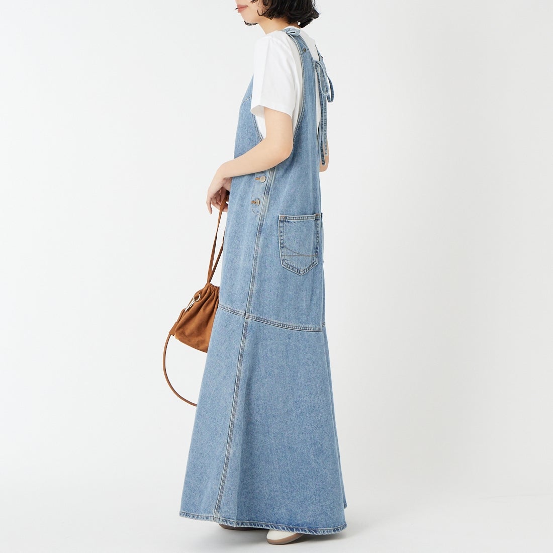 SOMETHING [サムシング] アメリカンスリーブワンピース [SA1606] 94 L.BLUE &&モデル身長：162cm 着用サイズ：F&&