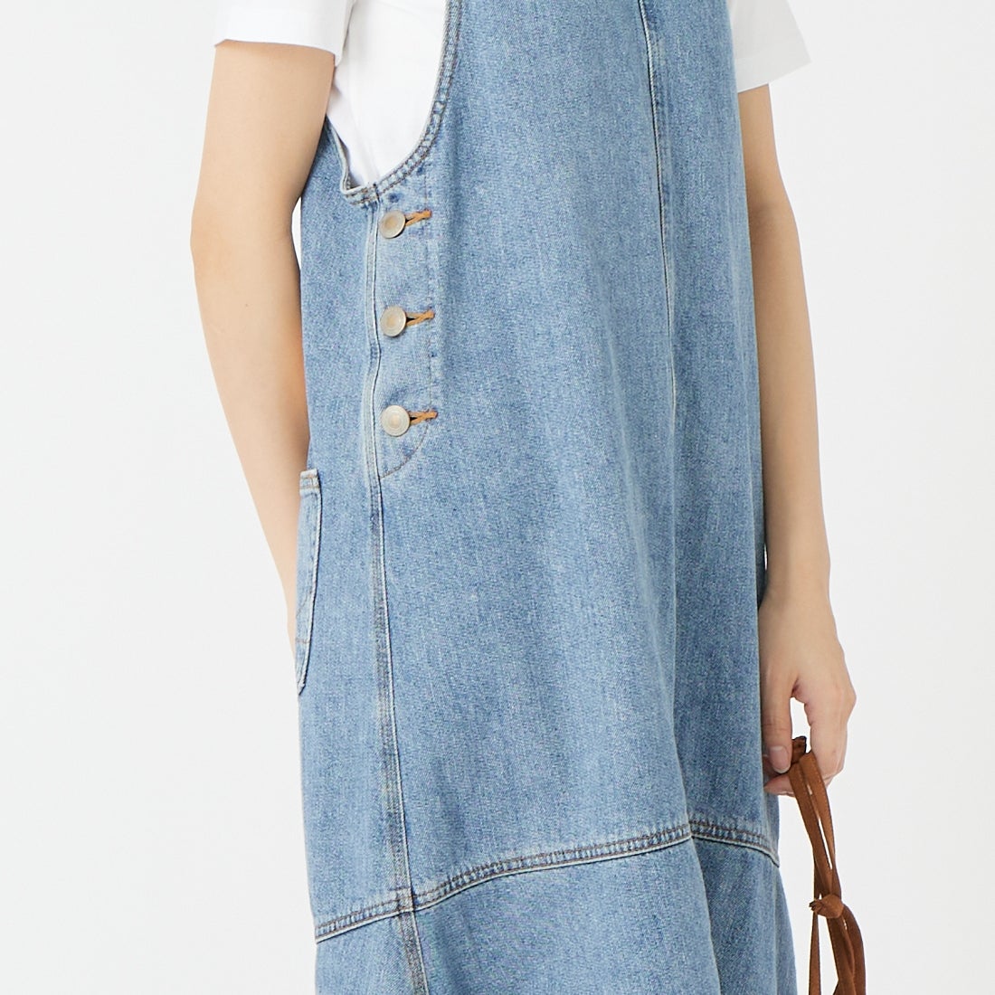 SOMETHING [サムシング] アメリカンスリーブワンピース [SA1606] 94 L.BLUE &&モデル身長：162cm 着用サイズ：F&&