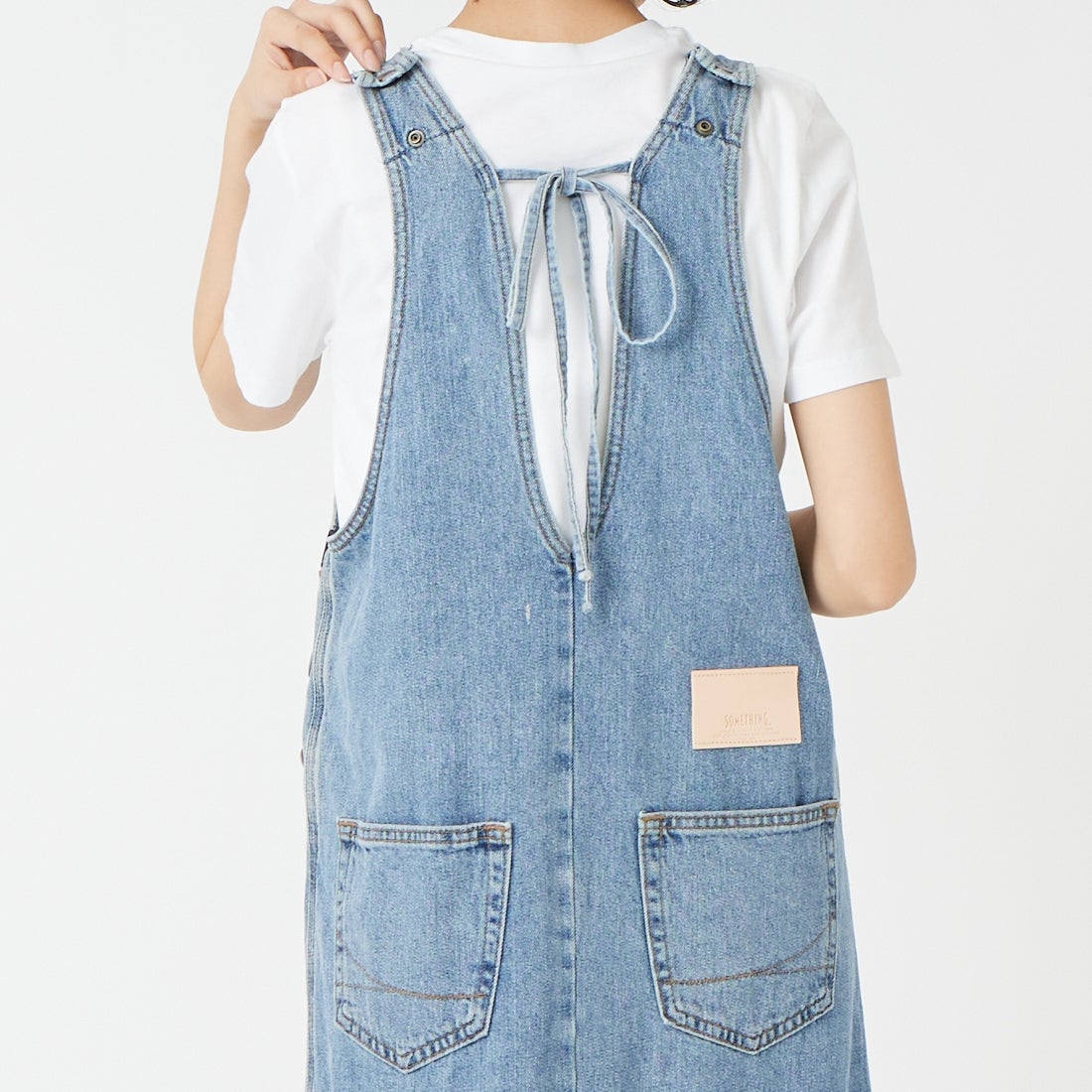 SOMETHING [サムシング] アメリカンスリーブワンピース [SA1606] 94 L.BLUE &&モデル身長：162cm 着用サイズ：F&&