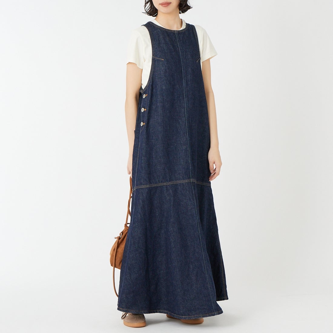 SOMETHING [サムシング] アメリカンスリーブワンピース [SA1606] 00 OW &&モデル身長：162cm 着用サイズ：F&&