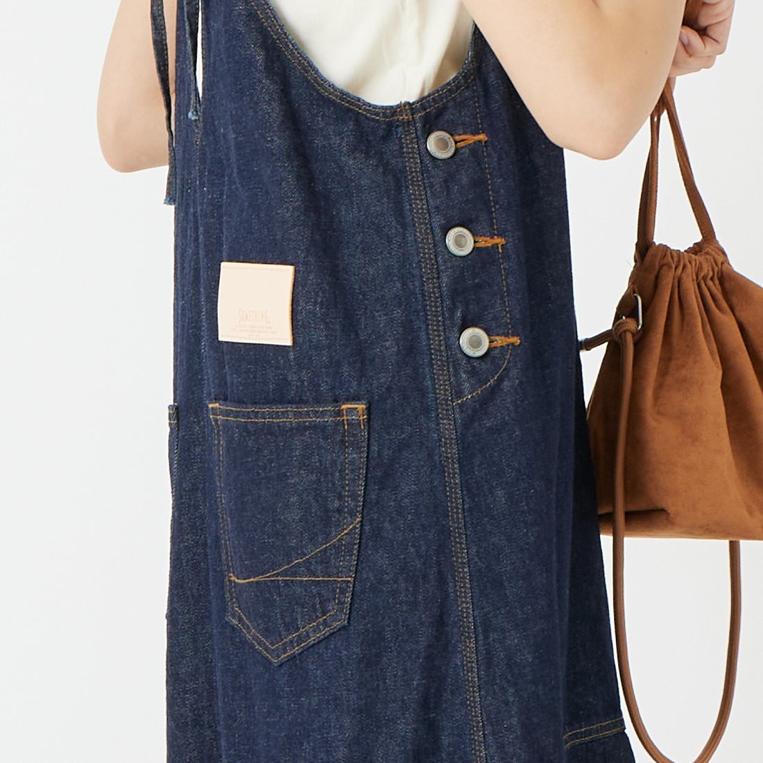 SOMETHING [サムシング] アメリカンスリーブワンピース [SA1606] 00 OW &&モデル身長：162cm 着用サイズ：F&&