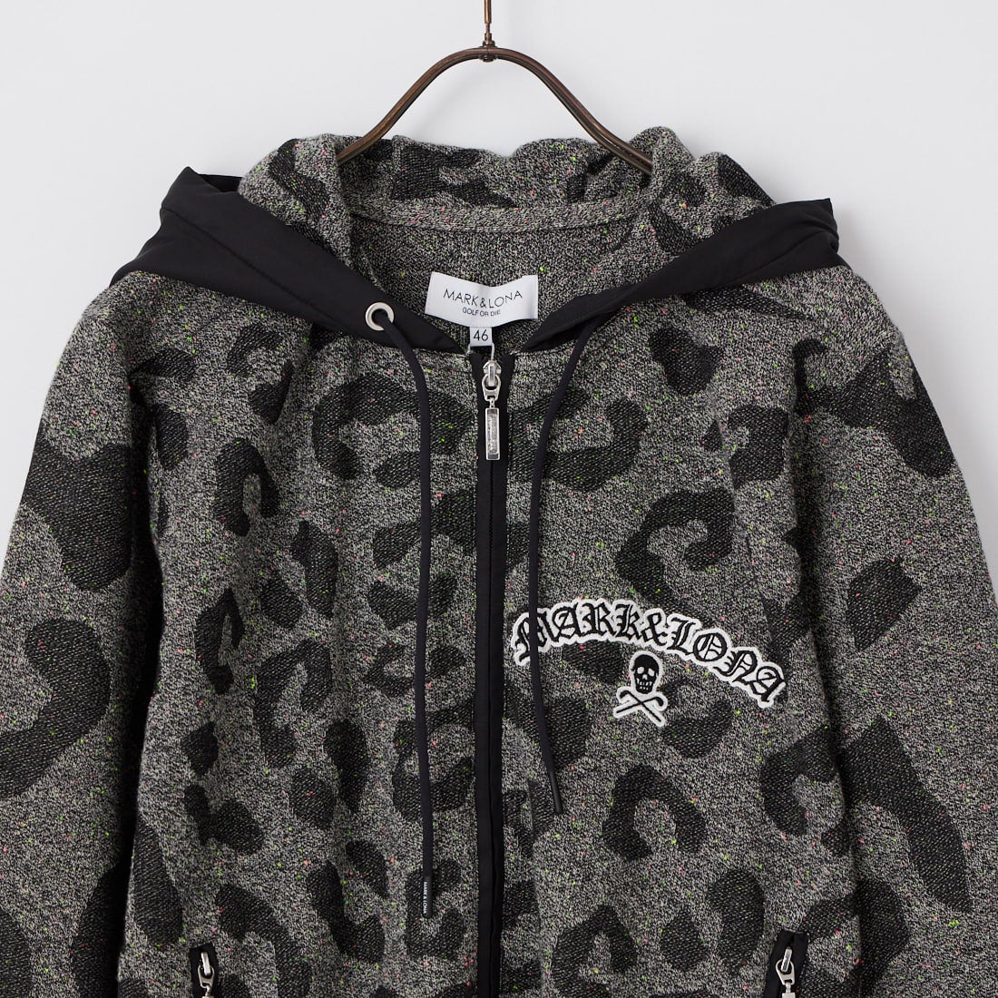 MARK & LONA [マークアンドロナ] 総柄ジップニットフーディ [MLM-6A-AB06] BLACK