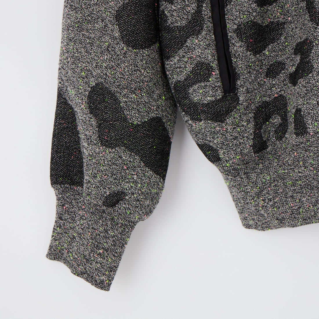 MARK & LONA [マークアンドロナ] 総柄ジップニットフーディ [MLM-6A-AB06] BLACK