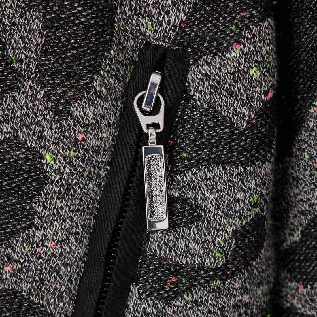 MARK & LONA [マークアンドロナ] 総柄ジップニットフーディ [MLM-6A-AB06] BLACK