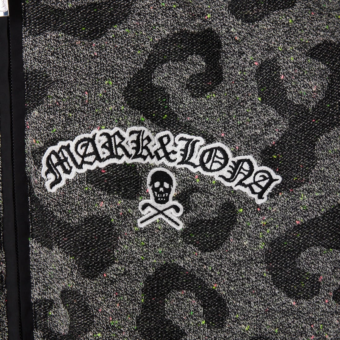 MARK & LONA [マークアンドロナ] 総柄ジップニットフーディ [MLM-6A-AB06] BLACK