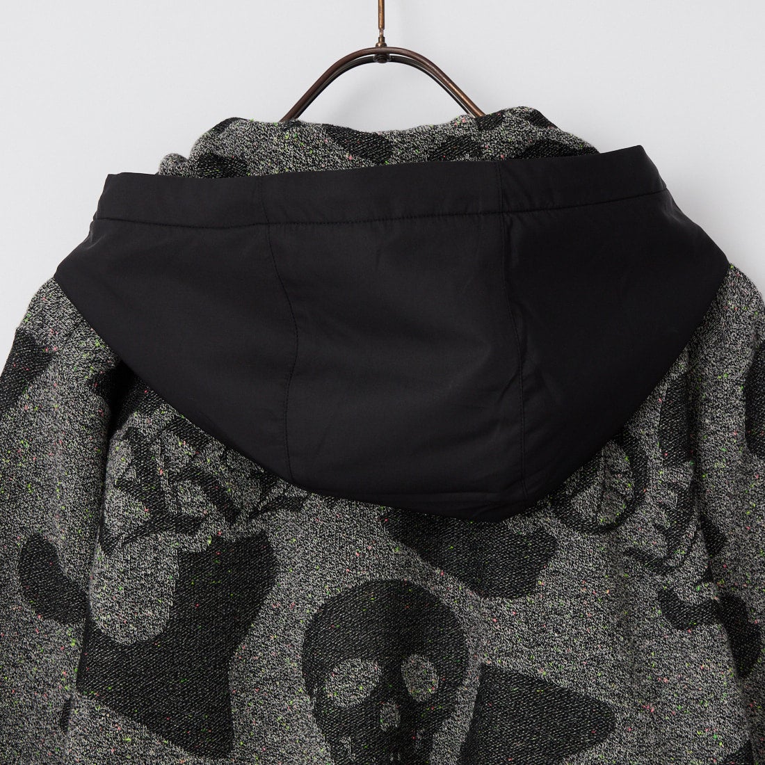 MARK & LONA [マークアンドロナ] 総柄ジップニットフーディ [MLM-6A-AB06] BLACK