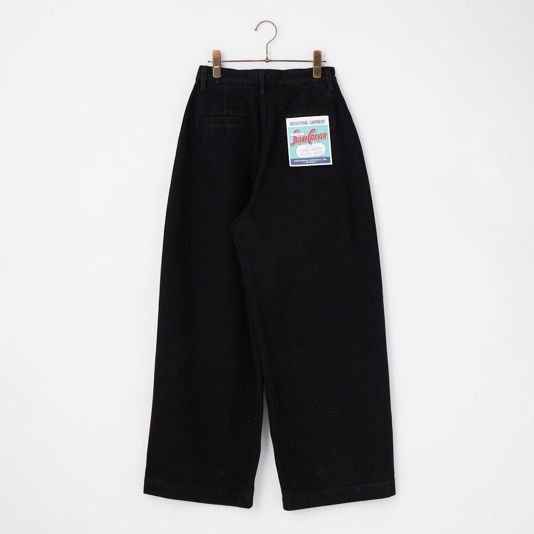 UNIVERSAL OVERALL [ユニバーサルオーバーオール] タックワイドデニムパンツ [UO2512600OC] BLK