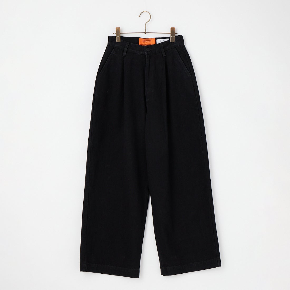 UNIVERSAL OVERALL [ユニバーサルオーバーオール] タックワイドデニムパンツ [UO2512600OC] BLK
