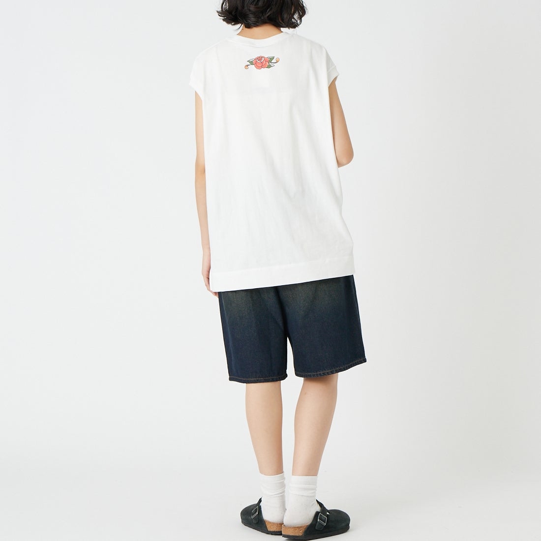 RhodolirioN [ロドリリオン] プリントタトゥーTシャツ [SW1056] A WHITE &&モデル身長：162cm 着用サイズ：ONE SIZE&&