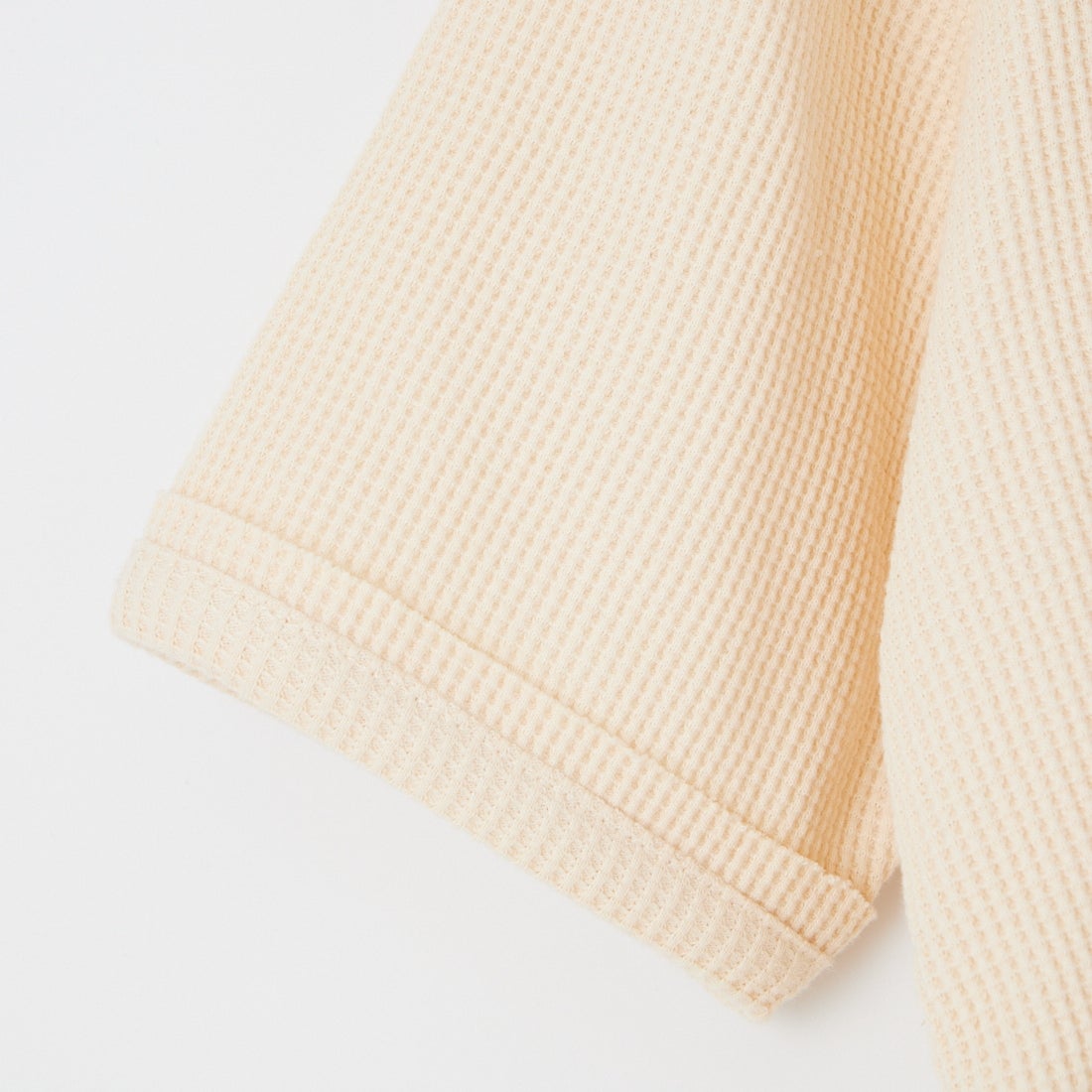 +81 BRANCA [ハチイチブランカ] ワッフルショートスリーブカーディガン [81B-26SS-CS07] OFF WHITE