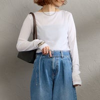 01 WHITE&&モデル身長：158cm 着用サイズ：F0&&