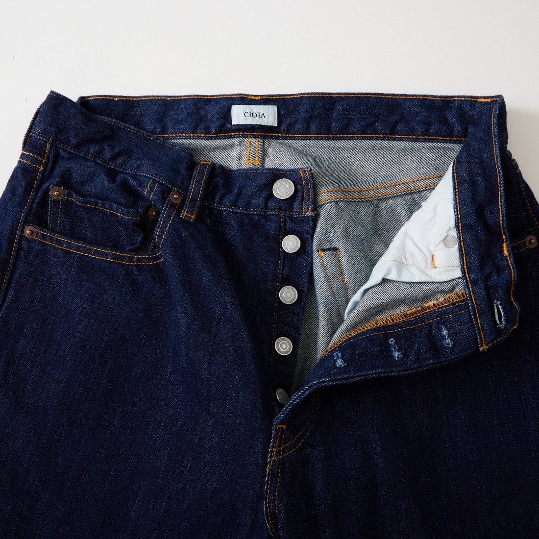 CIOTA [シオタ] ストレート5ポケットパンツ(リアルインディゴ) [PTLM-21STB-NIW] NAVY