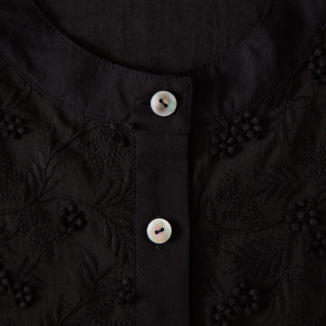 MARMARMAR [マーマーマー] スタンドカラーレースシャツ [1-830101] 99 BLACK