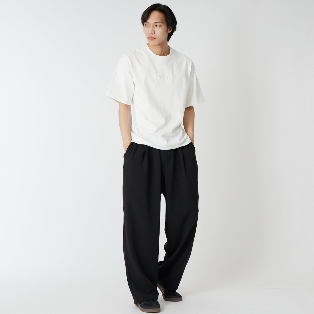 A.P.C. [アー・ペー・セー] ロゴ刺繍Tシャツ [T-SHIRT-DOUG] 81 CRAIE &&モデル身長：179cm 着用サイズ：M&&