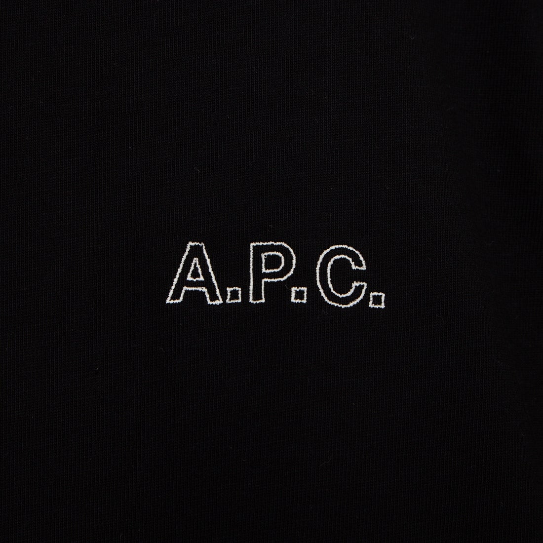 A.P.C. [アー・ペー・セー] アウトラインロゴ刺繍Tシャツ [T-SHIRT-NEW-OUTLINE] 99 NOIR