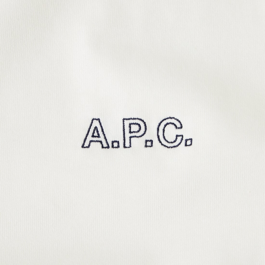 A.P.C. [アー・ペー・セー] アウトラインロゴ刺繍Tシャツ [T-SHIRT-NEW-OUTLINE] 90 BLANC