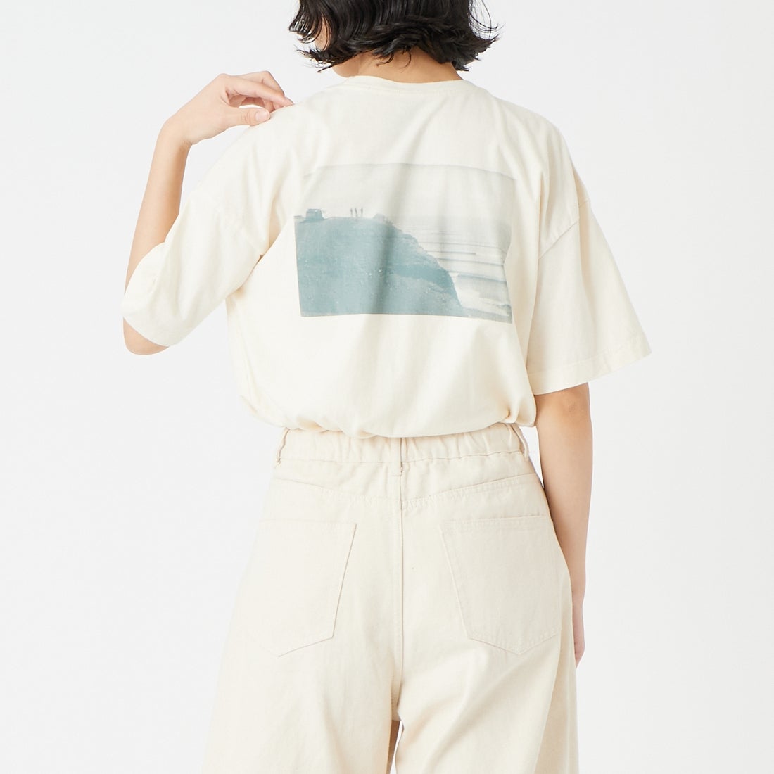 patagonia [パタゴニア] ウィメンズ ウォーターピープルスポッター オーバーサイズTシャツ [37866] UDNL &&モデル身長：162cm 着用サイズ：S&&