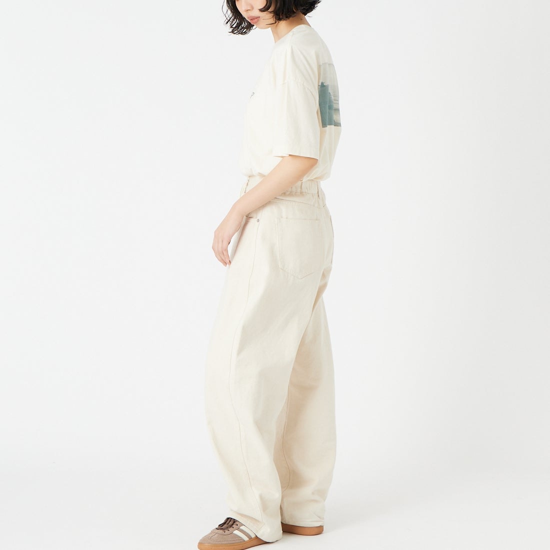 patagonia [パタゴニア] ウィメンズ ウォーターピープルスポッター オーバーサイズTシャツ [37866] UDNL &&モデル身長：162cm 着用サイズ：S&&