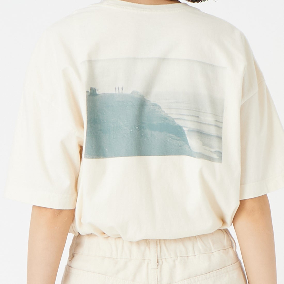 patagonia [パタゴニア] ウィメンズ ウォーターピープルスポッター オーバーサイズTシャツ [37866] UDNL &&モデル身長：162cm 着用サイズ：S&&