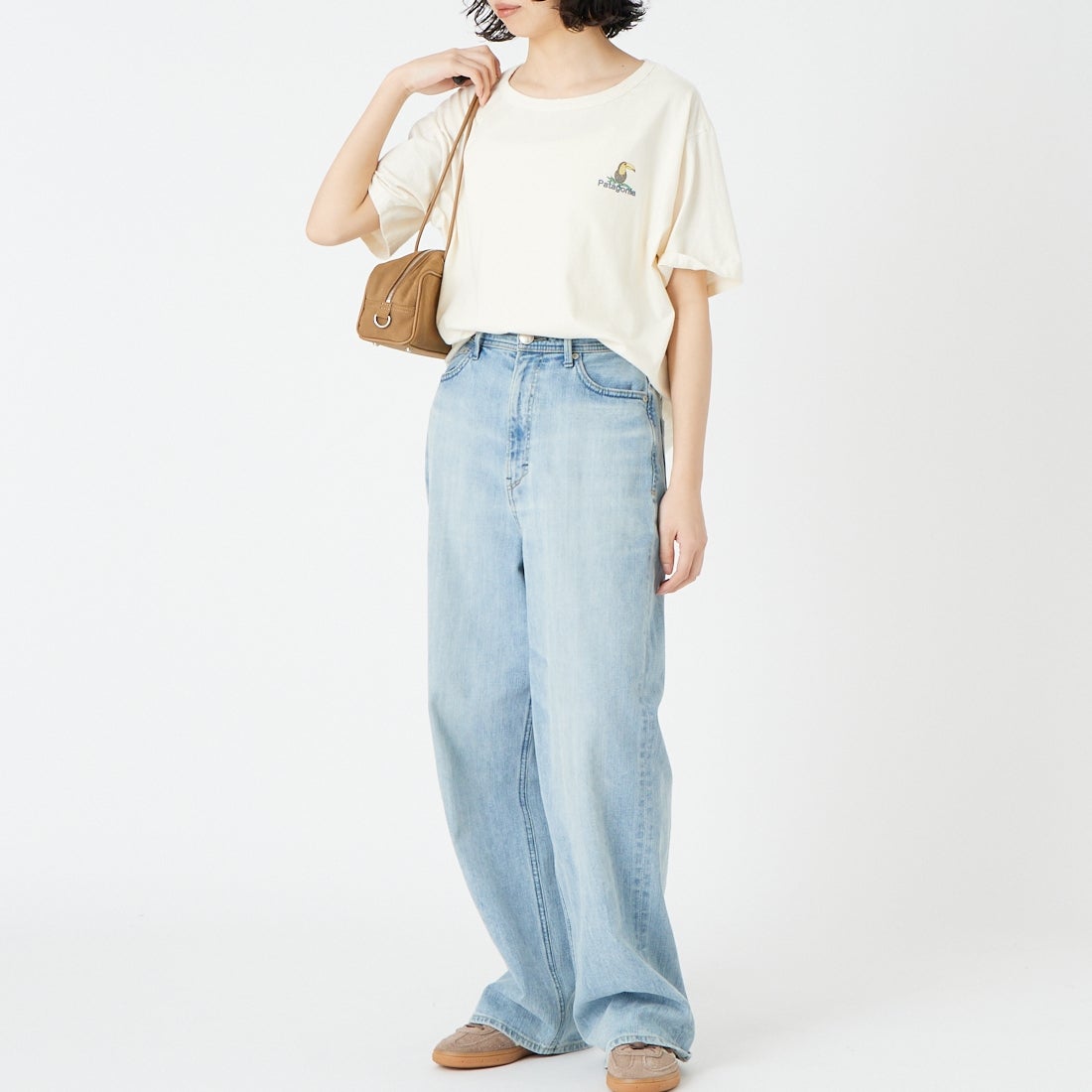 patagonia [パタゴニア] ウィメンズ プロテクト レインフォレスツ イージーカットTシャツ [37867] UDNL &&モデル身長：162cm 着用サイズ：S&&