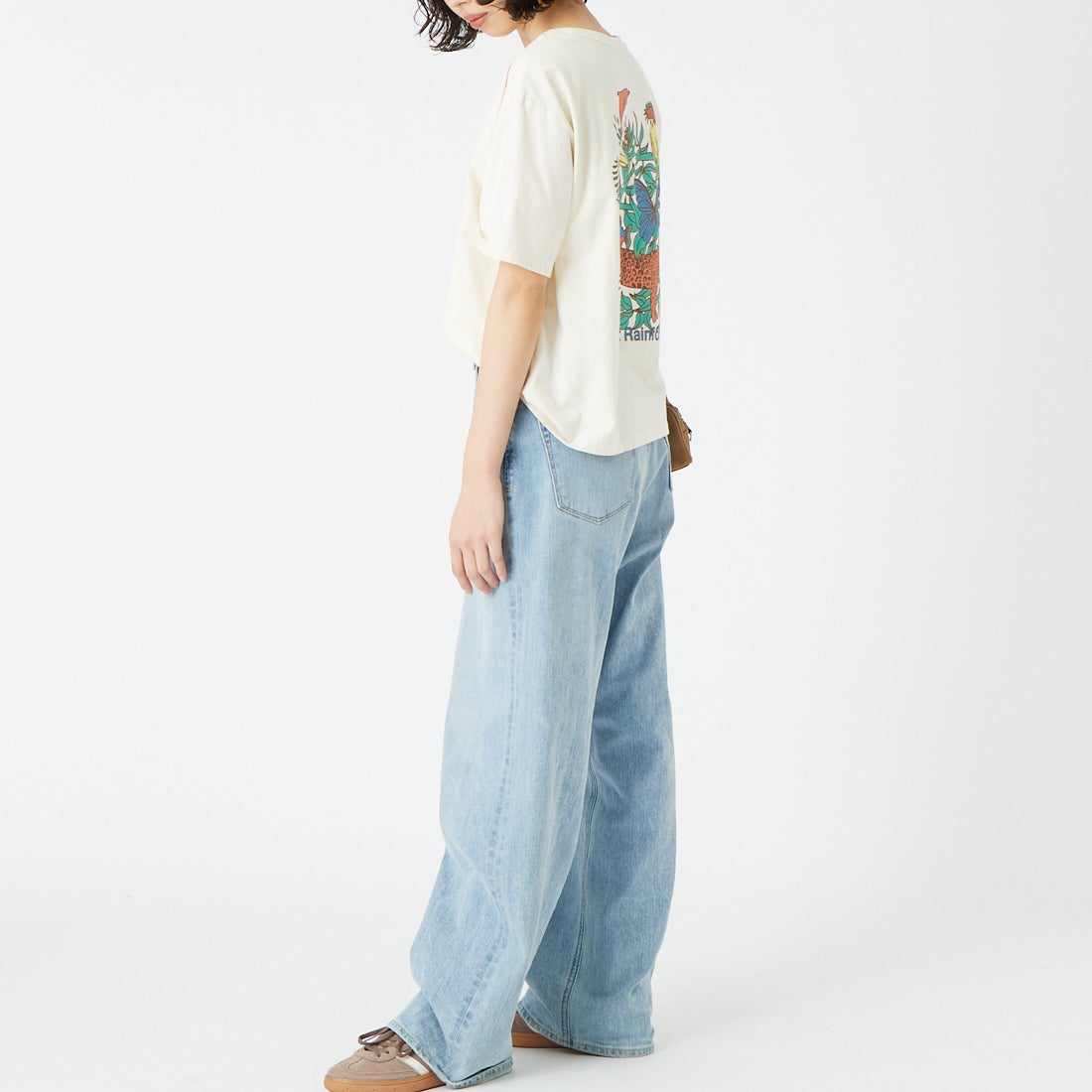 patagonia [パタゴニア] ウィメンズ プロテクト レインフォレスツ イージーカットTシャツ [37867] UDNL &&モデル身長：162cm 着用サイズ：S&&