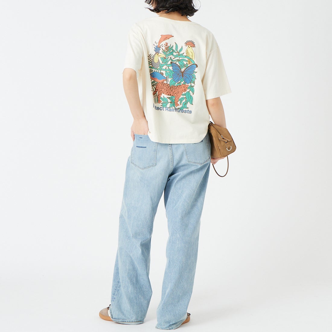 patagonia [パタゴニア] ウィメンズ プロテクト レインフォレスツ イージーカットTシャツ [37867] UDNL &&モデル身長：162cm 着用サイズ：S&&