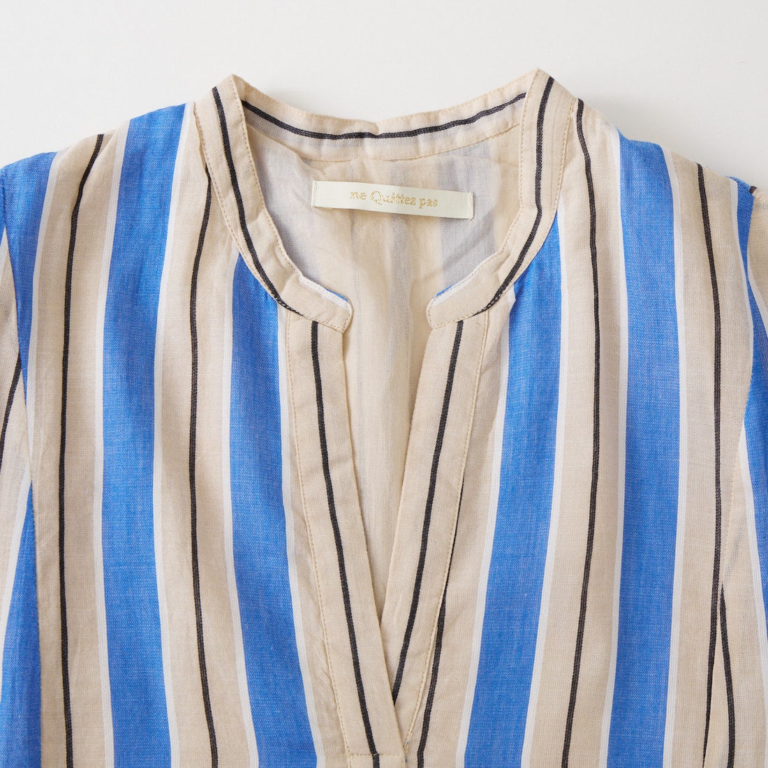 ne Quittez pas [ヌキテパ] コットンボイル ストライプパネルドレス [010461WN4] 75 BLUE