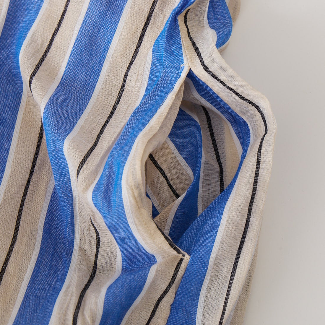 ne Quittez pas [ヌキテパ] コットンボイル ストライプパネルドレス [010461WN4] 75 BLUE