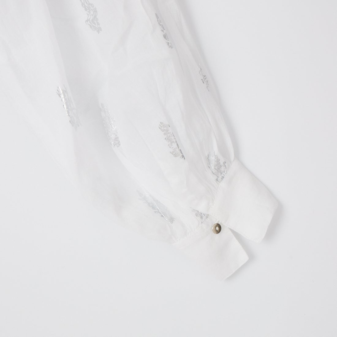 ne Quittez pas [ヌキテパ] フラワー箔プリント ギャザーブラウス [010100CM1] 01 WHITE