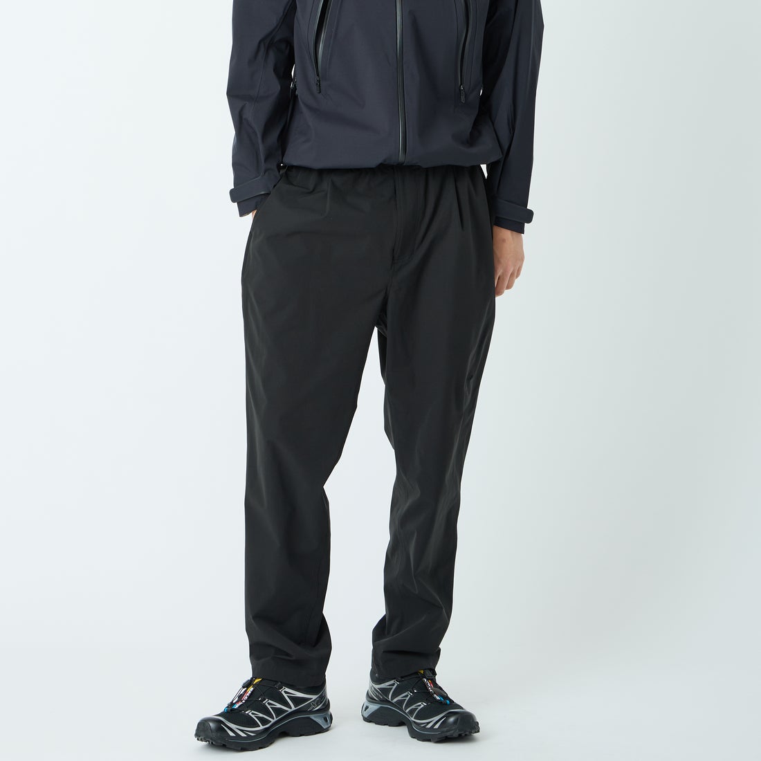 MIZUNO [ミズノ] 別注 4WAYストレッチ イージーパンツ [D2JFDW01-JF] BLACK &&モデル身長：179cm 着用サイズ：L&&