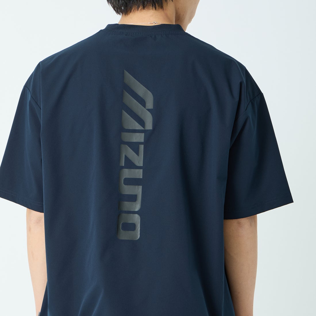 MIZUNO [ミズノ] 別注 4WAYストレッチ バックプリントTシャツ [D2JADW04-JF] NAVY