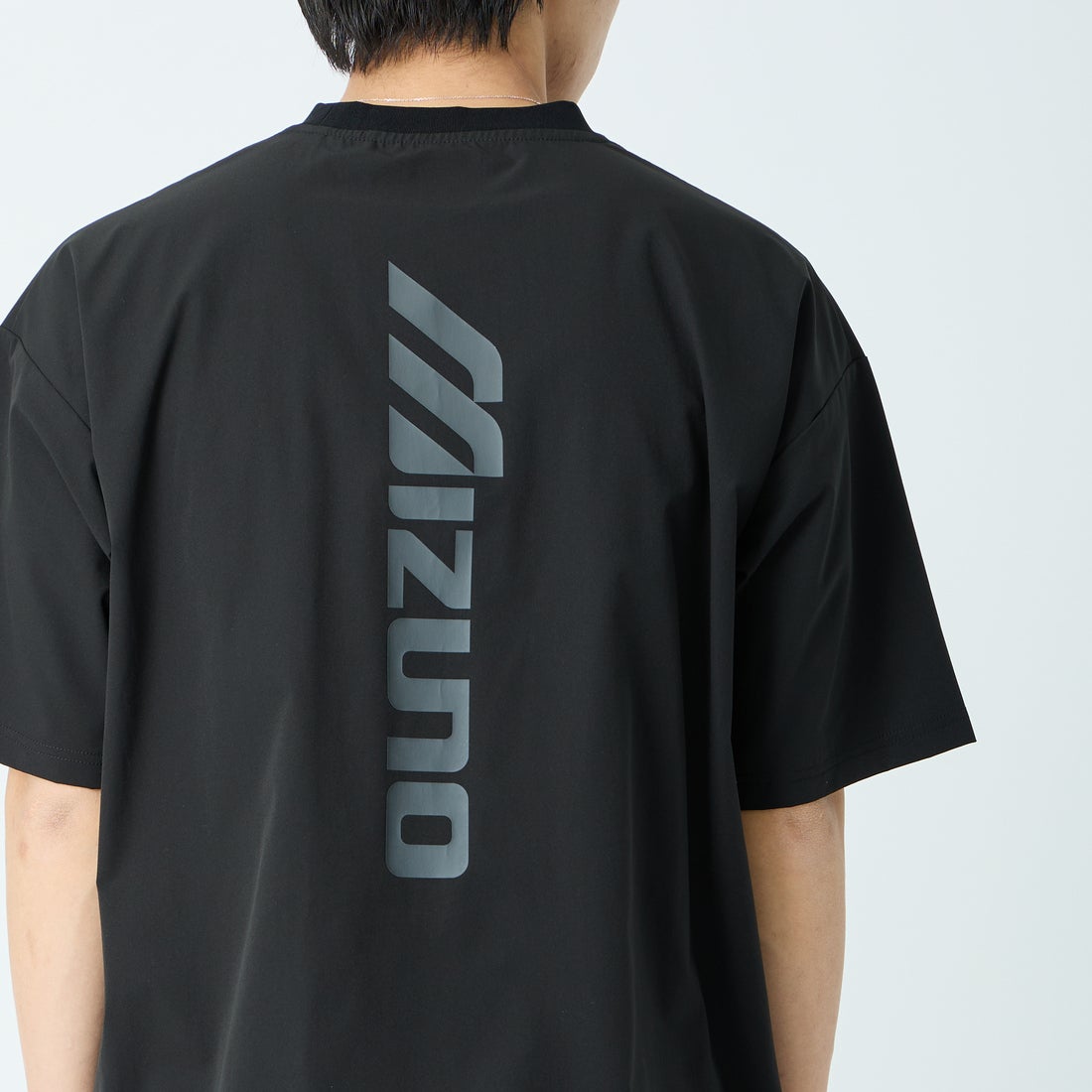 MIZUNO [ミズノ] 別注 4WAYストレッチ バックプリントTシャツ [D2JADW04-JF] BLACK