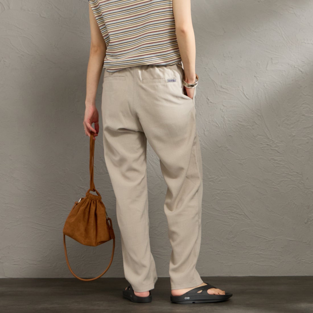 GRAMiCCi [グラミチ] 別注 リネンライク エブリデイパンツ [GUP6-S2016-JF] BEIGE &&モデル身長：158cm 着用サイズ：S&&