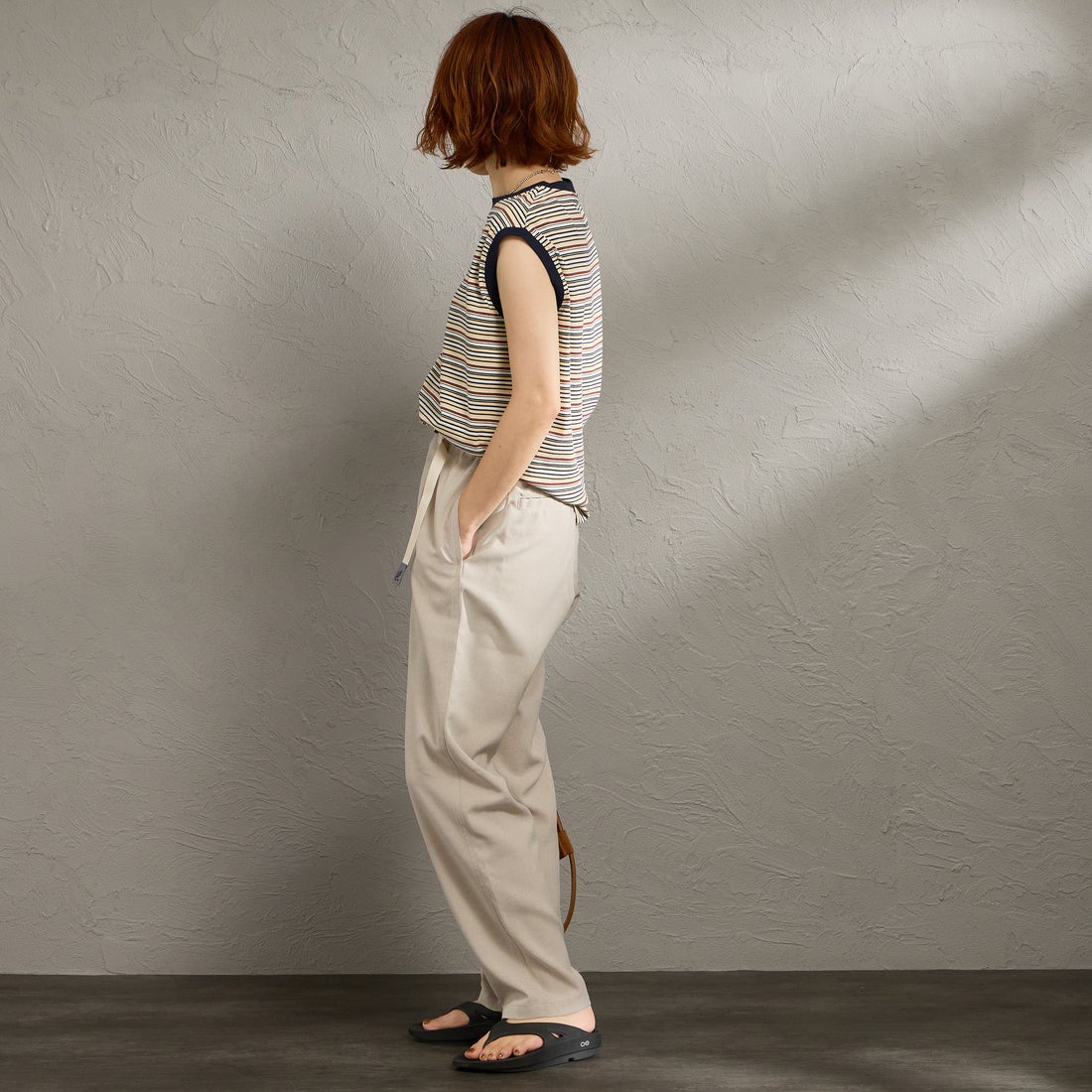 GRAMiCCi [グラミチ] 別注 リネンライク エブリデイパンツ [GUP6-S2016-JF] BEIGE &&モデル身長：158cm 着用サイズ：S&&