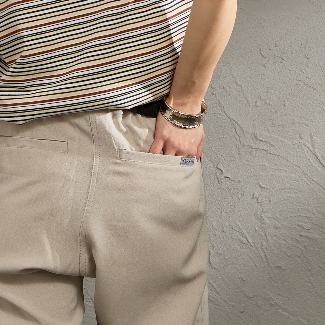 GRAMiCCi [グラミチ] 別注 リネンライク エブリデイパンツ [GUP6-S2016-JF] BEIGE &&モデル身長：158cm 着用サイズ：S&&