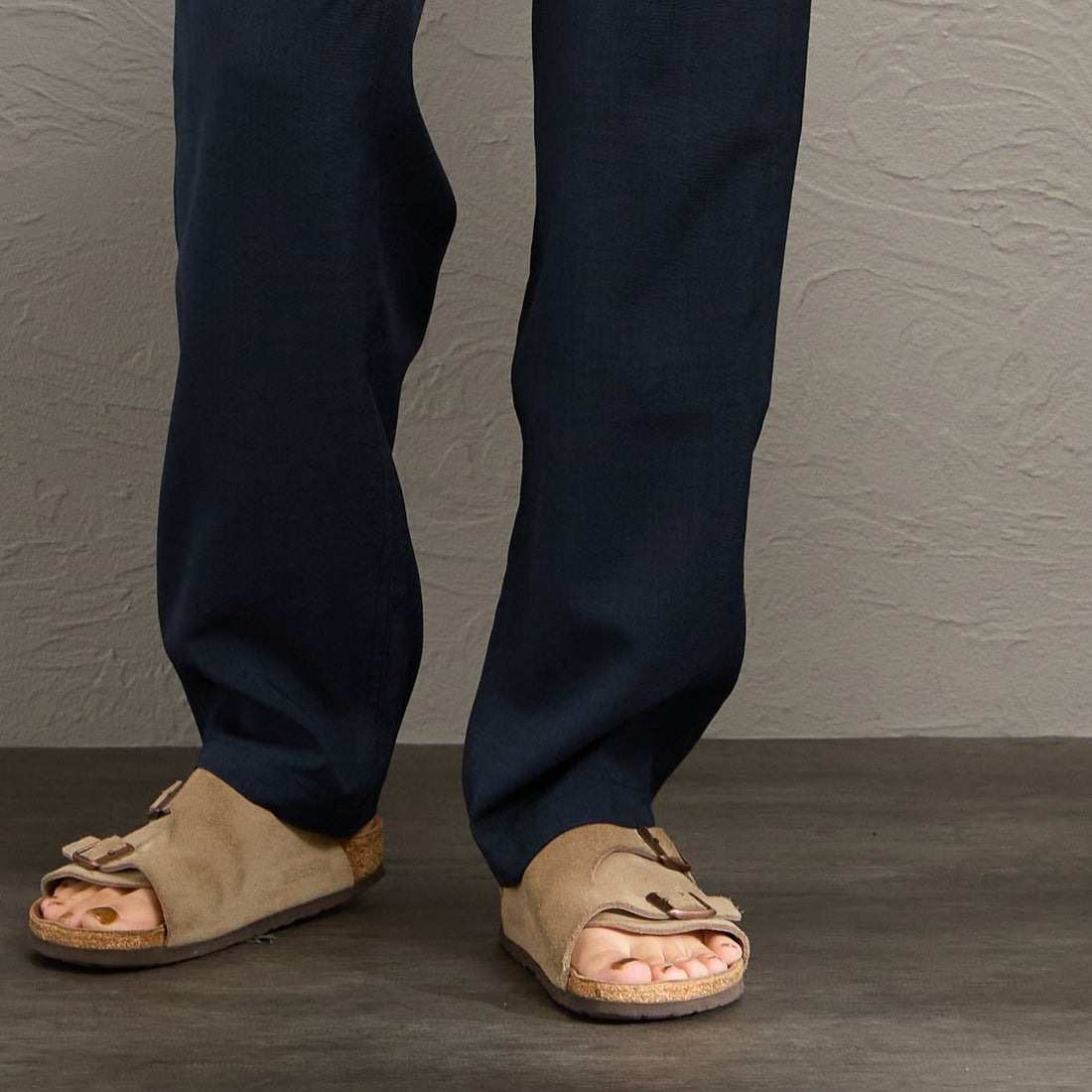 GRAMiCCi [グラミチ] 別注 リネンライク エブリデイパンツ [GUP6-S2016-JF] NAVY &&モデル身長：158cm 着用サイズ：S&&