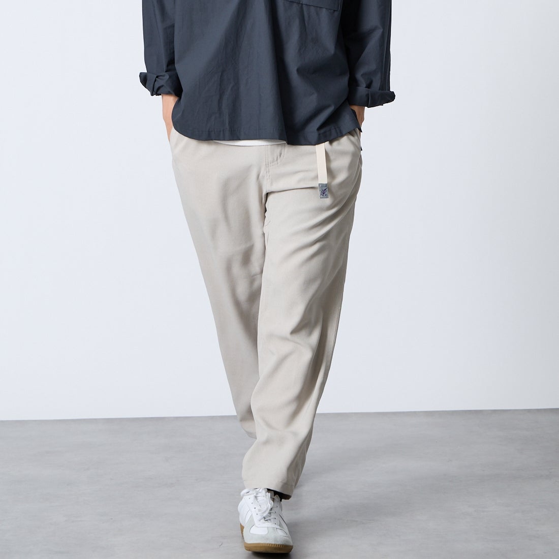 GRAMiCCi [グラミチ] 別注 リネンライク エブリデイパンツ [GUP6-S2016-JF] BEIGE &&モデル身長：179cm 着用サイズ：L&&