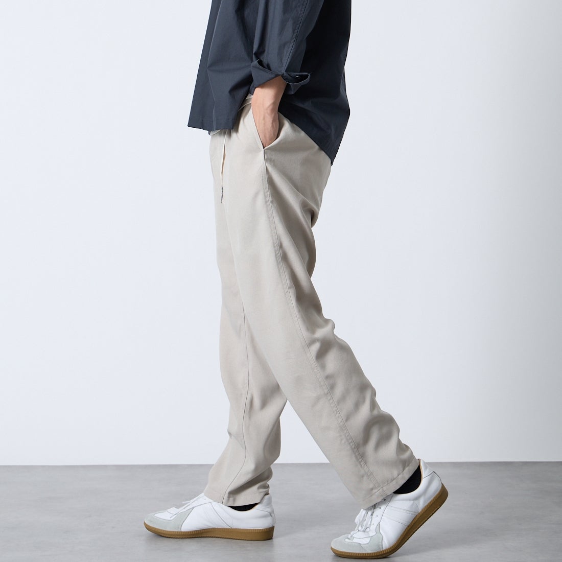 GRAMiCCi [グラミチ] 別注 リネンライク エブリデイパンツ [GUP6-S2016-JF] BEIGE &&モデル身長：179cm 着用サイズ：L&&