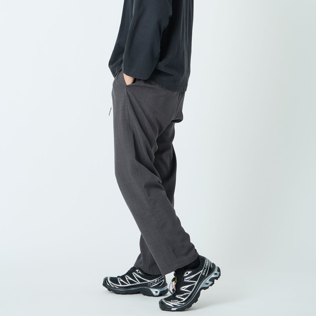 GRAMiCCi [グラミチ] 別注 リネンライク エブリデイパンツ [GUP6-S2016-JF] CHARCOAL &&モデル身長：179cm 着用サイズ：L&&