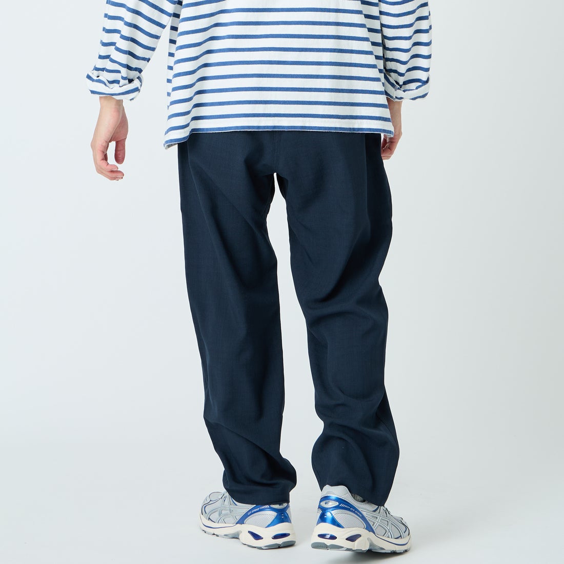 GRAMiCCi [グラミチ] 別注 リネンライク エブリデイパンツ [GUP6-S2016-JF] NAVY &&モデル身長：168cm 着用サイズ：L&&