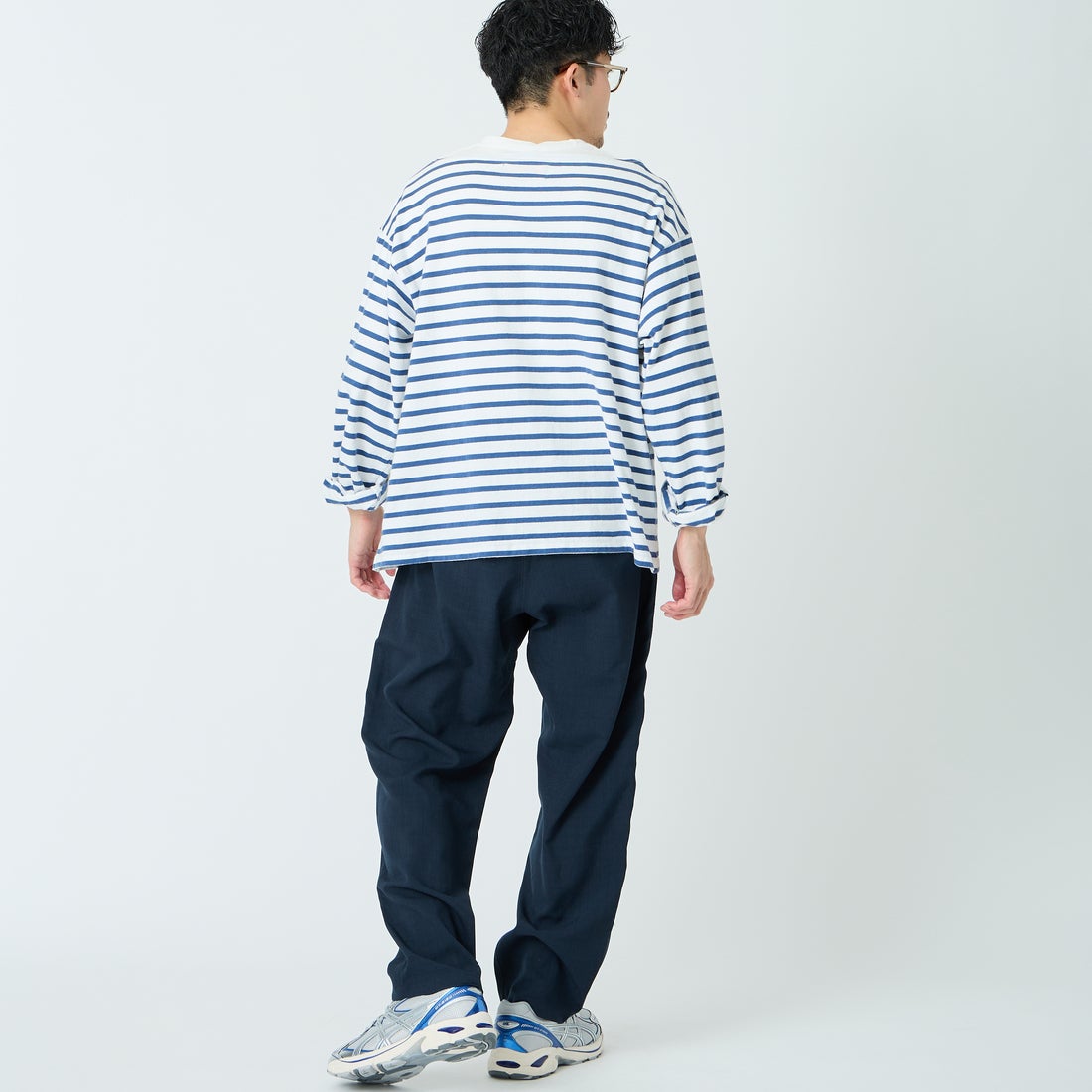 GRAMiCCi [グラミチ] 別注 リネンライク エブリデイパンツ [GUP6-S2016-JF] NAVY &&モデル身長：168cm 着用サイズ：L&&