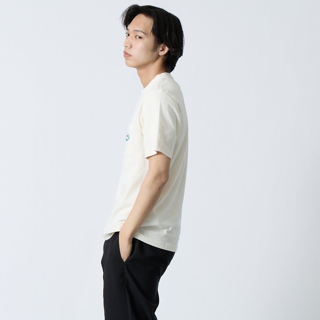 patagonia [パタゴニア] メンズ ミッドウェイト '95 オーバルロゴポケットティー [37880] UDNL &&モデル身長：179cm 着用サイズ：M&&